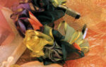 Ободок для волос с ленточным бантом в виде роз